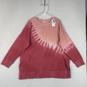 Old Navy NEW Tie Dye Soft Oversized Boxy Top Women's XL Small Long Sleeve NWT